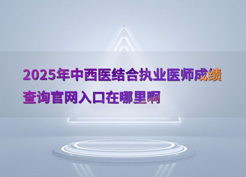 2025年中西医结合执业医师考试成绩查询官网入口及教育信息咨询服务指南